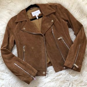 BCBGeneration tan suede Moto jacket